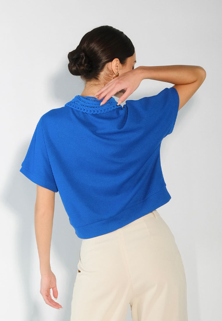 Sari- Sari Aklan Short Sleeve Top (Blue)