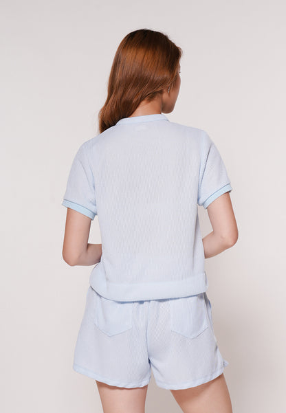 Amder Short Sleeve Top (Light Blue)