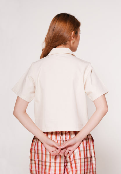 Andrix Short Sleeve Top(Cream)