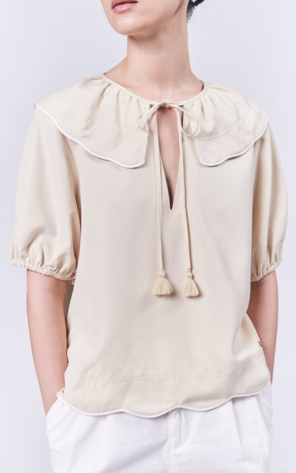 Almare Annaheim Short Sleeve Top (Butter)