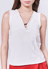 Almare Antler Sleeveless Top (Off-white)