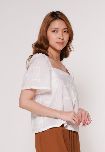 Antory Short Sleeve Top (Off white)