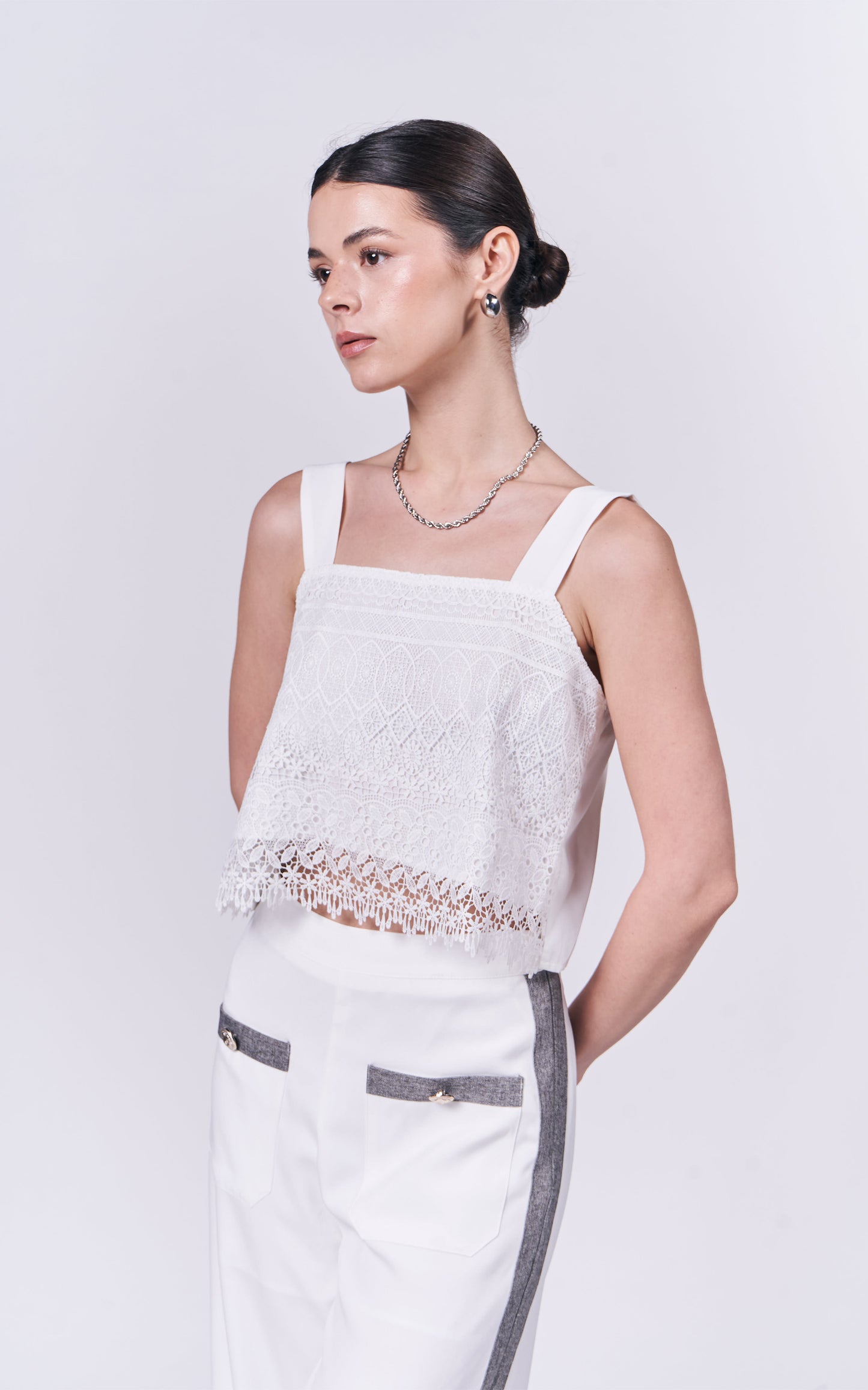 Almare Arella Sleeveless Top (White)