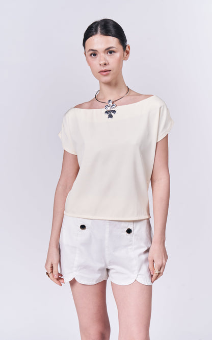 Almare Ashdale Short Sleeve Top (Butter)