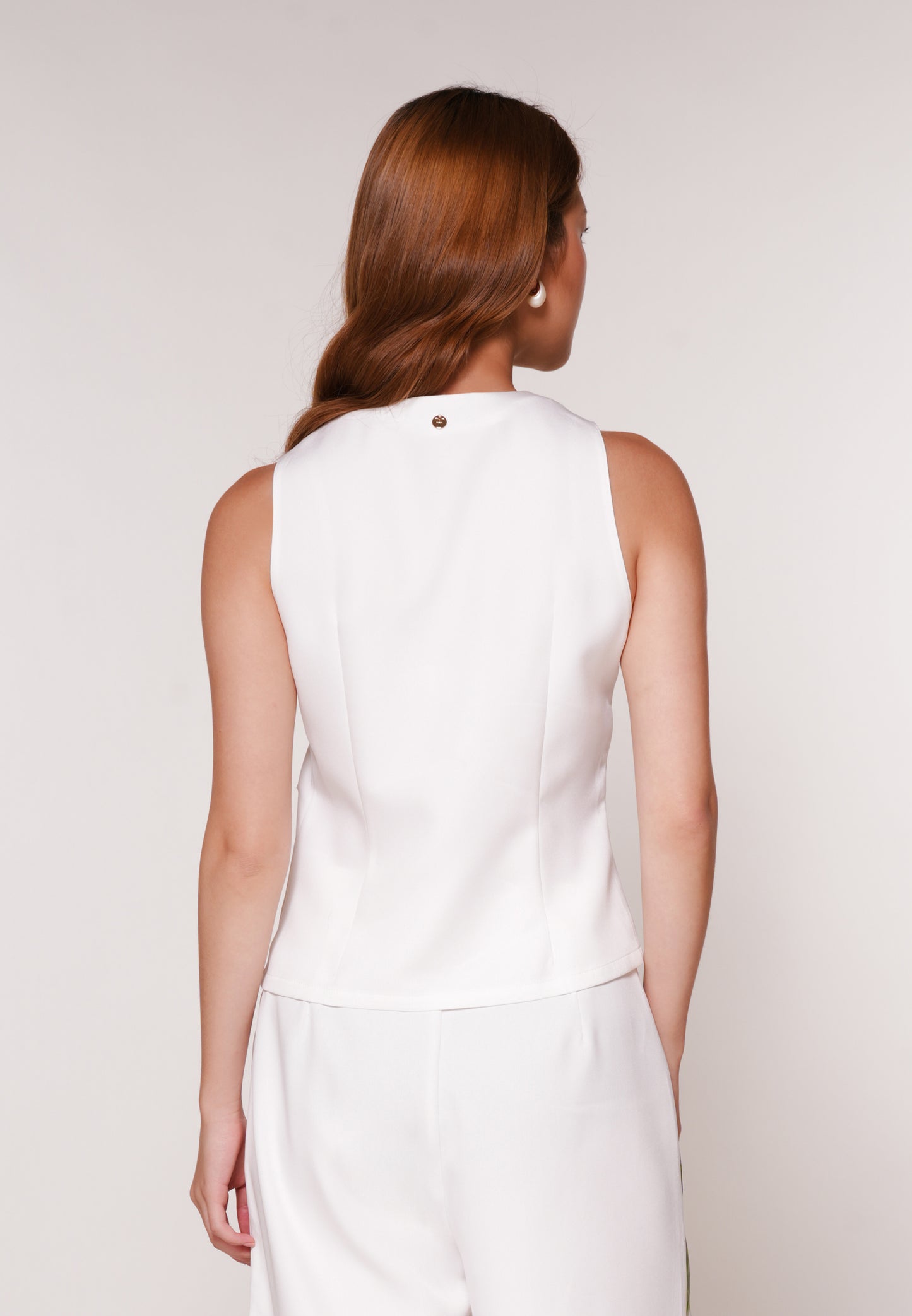 Asper Sleeveless Top (Spot Print White)