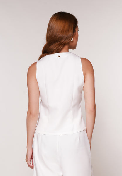 Asper Sleeveless Top (Spot Print White)