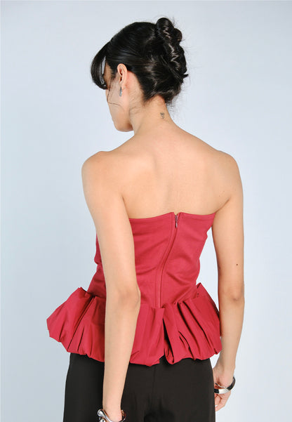 Mark Bumgarner X Vania Romoff For Plains & Prints Audrey Tube Top (Red)