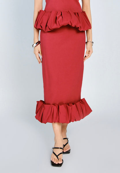 Mark Bumgarner X Vania Romoff For Plains & Prints Greta Skirt (Red)