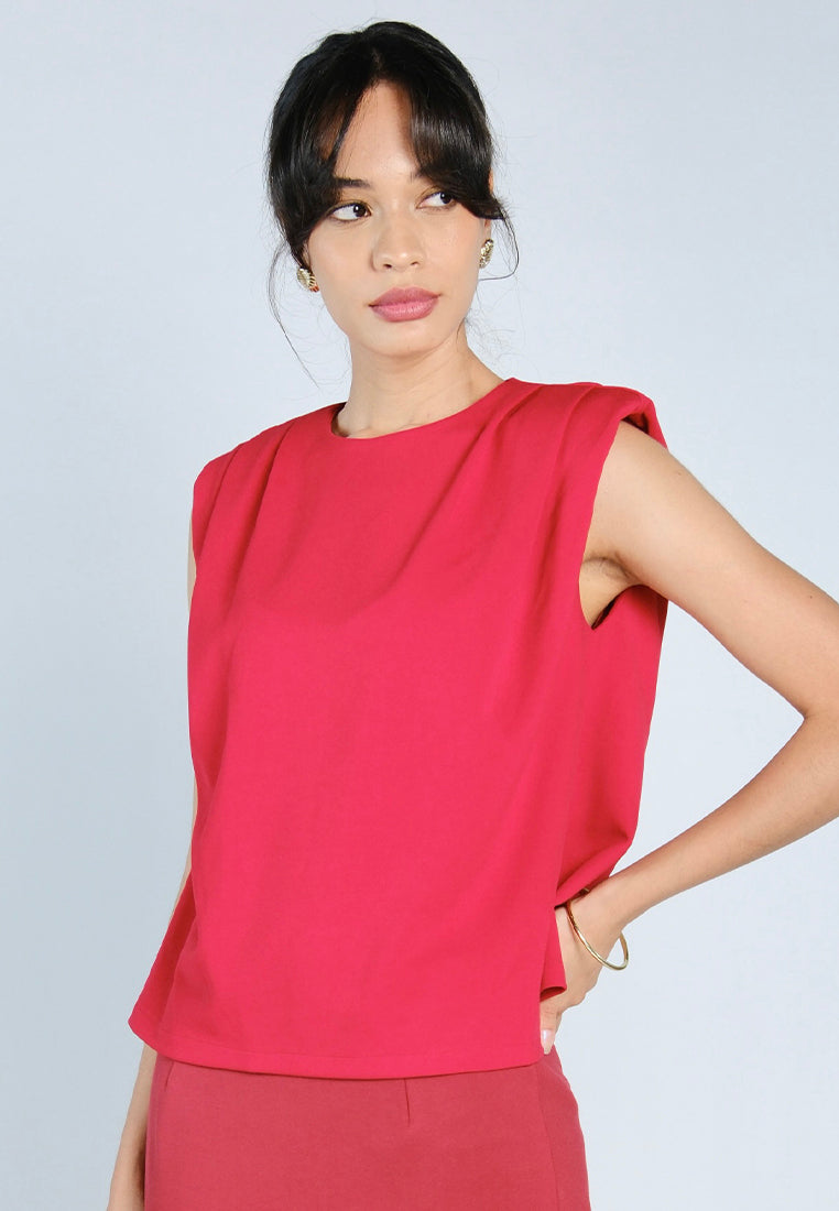 Mark Bumgarner X Vania Romoff For Plains & Prints Ava Sleeveless Top (Red)
