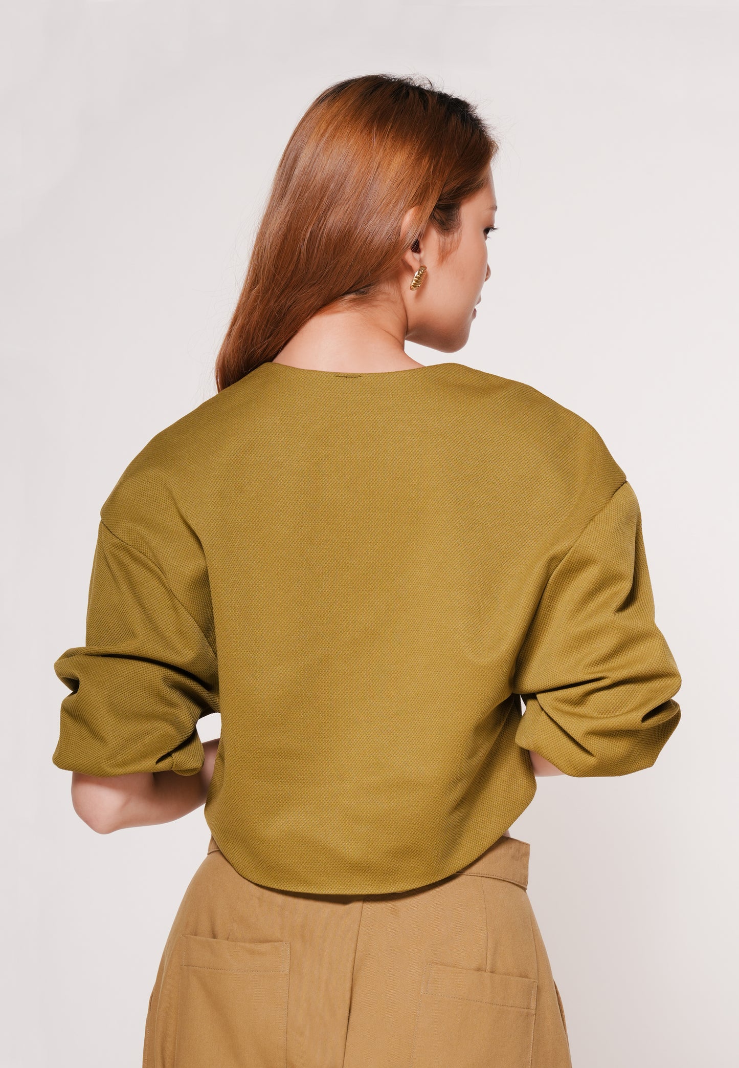Aven Quarter Sleeve Top (Olive)