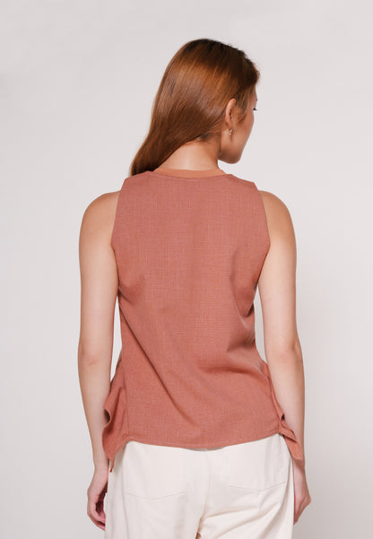 Aven Sleeveless Top (Brown)