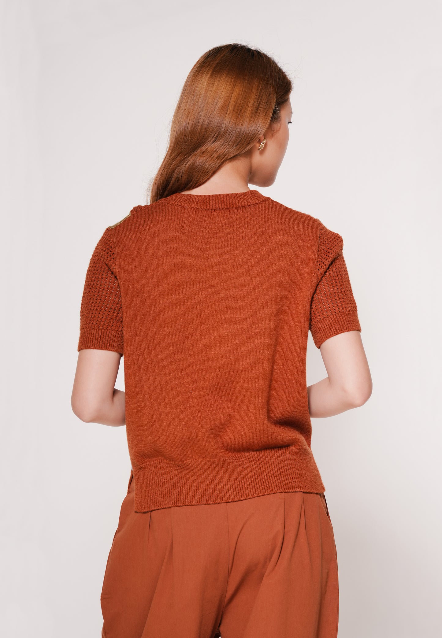 Axon Short Sleeve Top (Printed Brown)