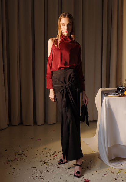 Plains & Prints X Michael Leyva Anne Long Sleeve Top (Maroon)