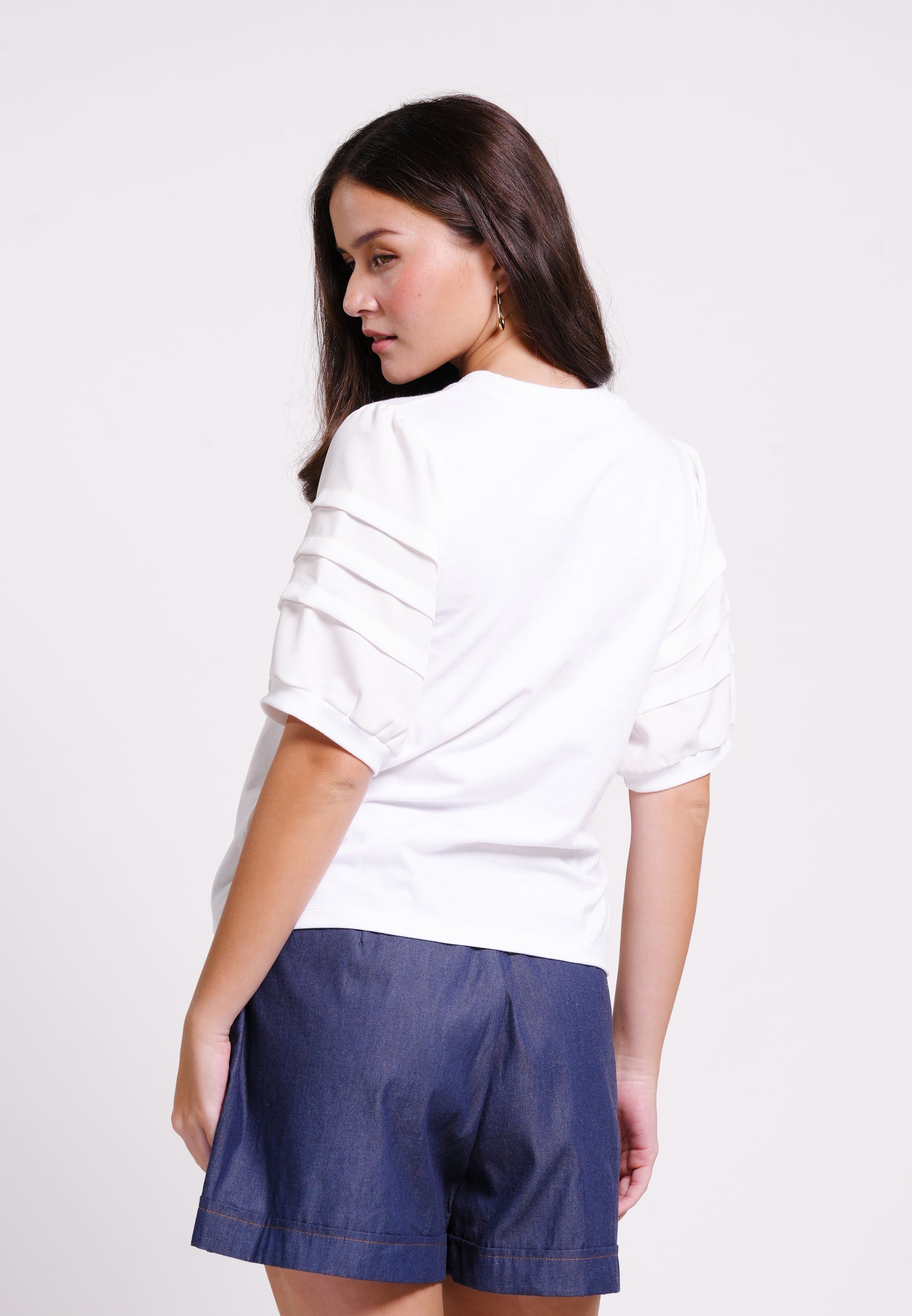 Bean Short Sleeve Shirt Top (White)