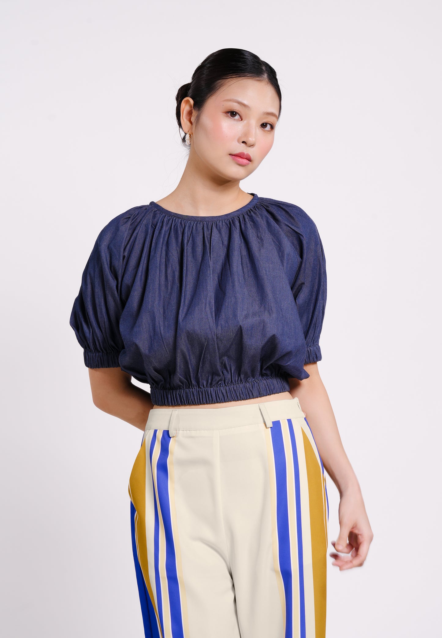 Bellamy Short Sleeve Top (Denim)