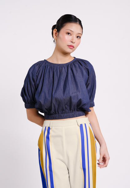 Bellamy Short Sleeve Top (Denim)