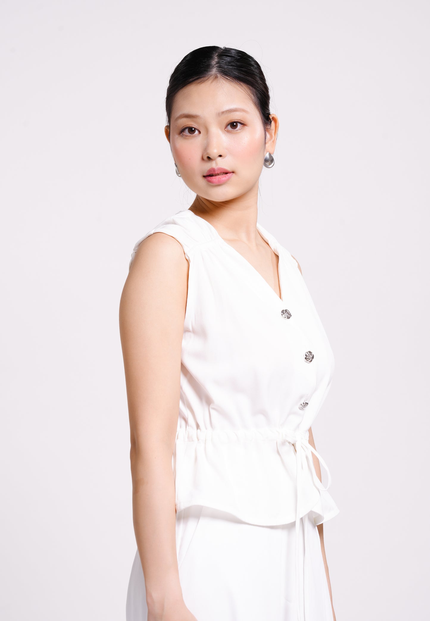 Bence Sleeveless Top (White)