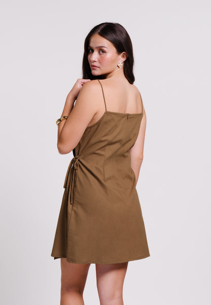 Beniz Sleeveless Dress (Brown)