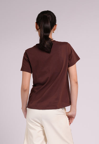 Summer Tees 2026 Bernila Short Sleeve Shirt Top(Brown)