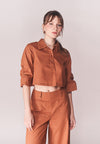 Solstice Bigonia Quarter Sleeve Top (Brown)