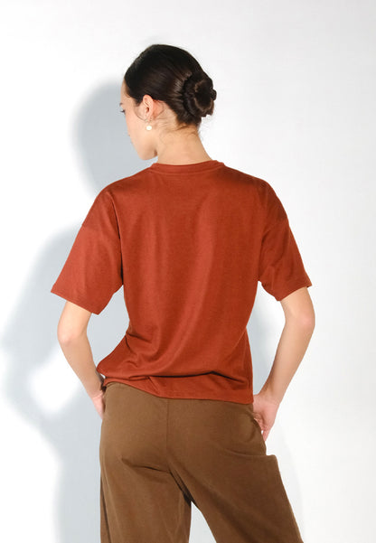 Sari- Sari Binibini Short Sleeve Shirts Top (Rust)