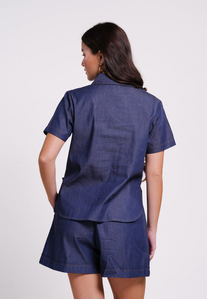 Bolt Short Sleeve Top (Navy)