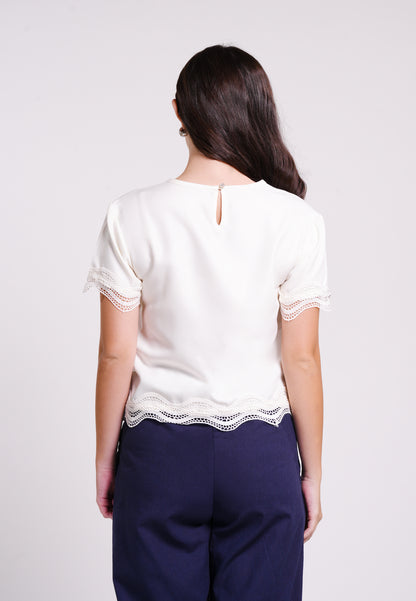 Bond Short Sleeve Top (Cream)