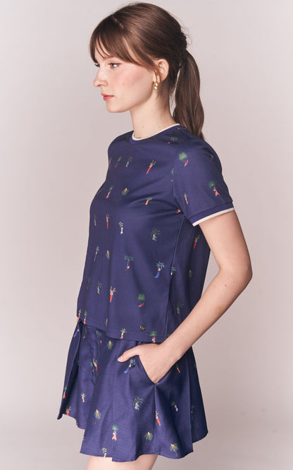 Solstice Bossa Short Sleeve Shirt Top (Multi)