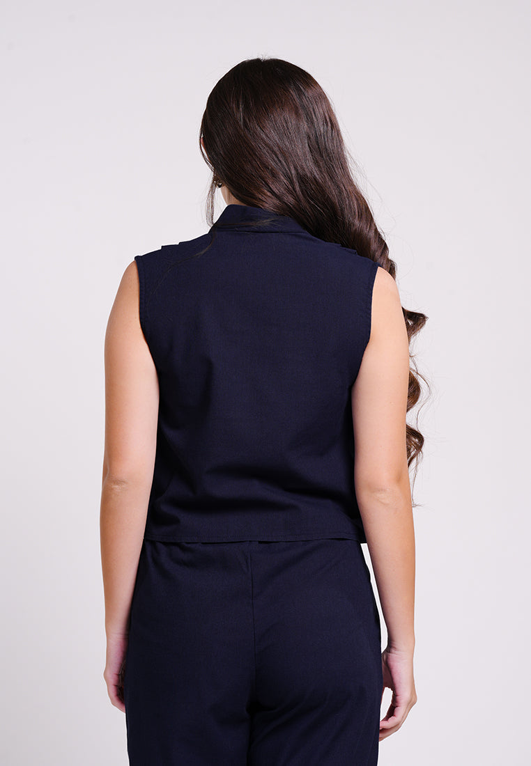 Bren Sleeveless Top (Navy)