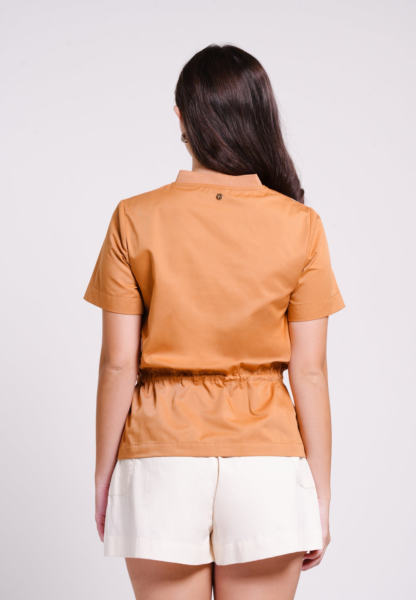 Brettle Short Sleeve Top (Spot Print Camel)