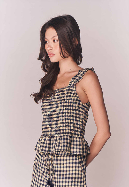 Solstice Brienza Sleeveless Top (Yellow/Navy)