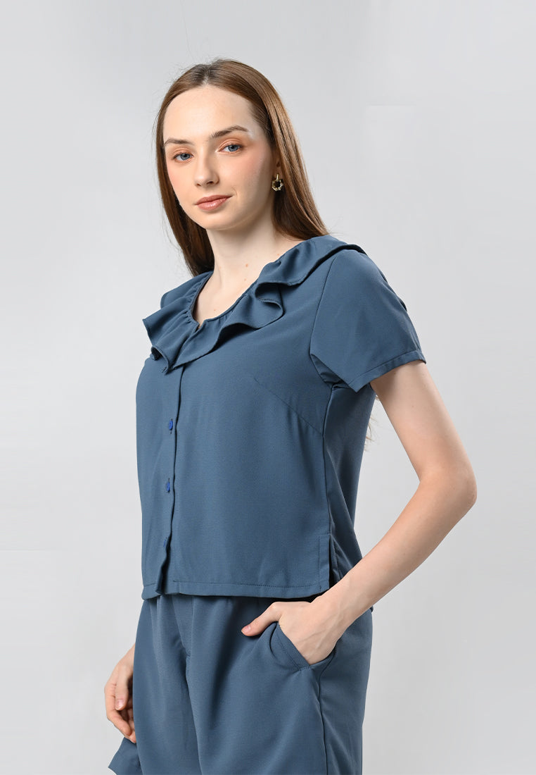 Cadette Short Sleeve Top (Teal Blue)
