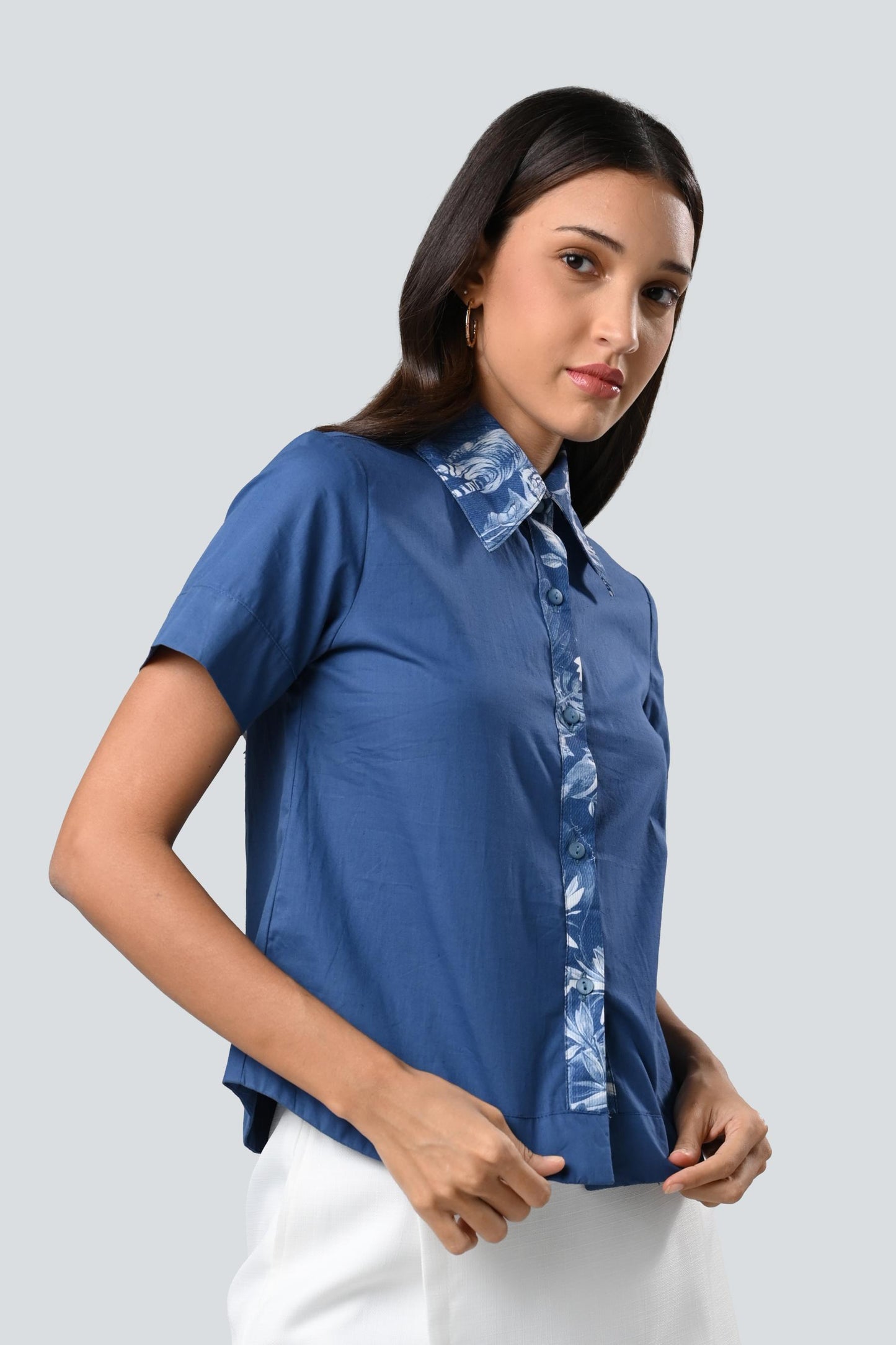 Caleen Short Sleeve Top (Blue)