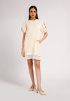 Candid Short Sleeve Dress (Spot Print Beige)