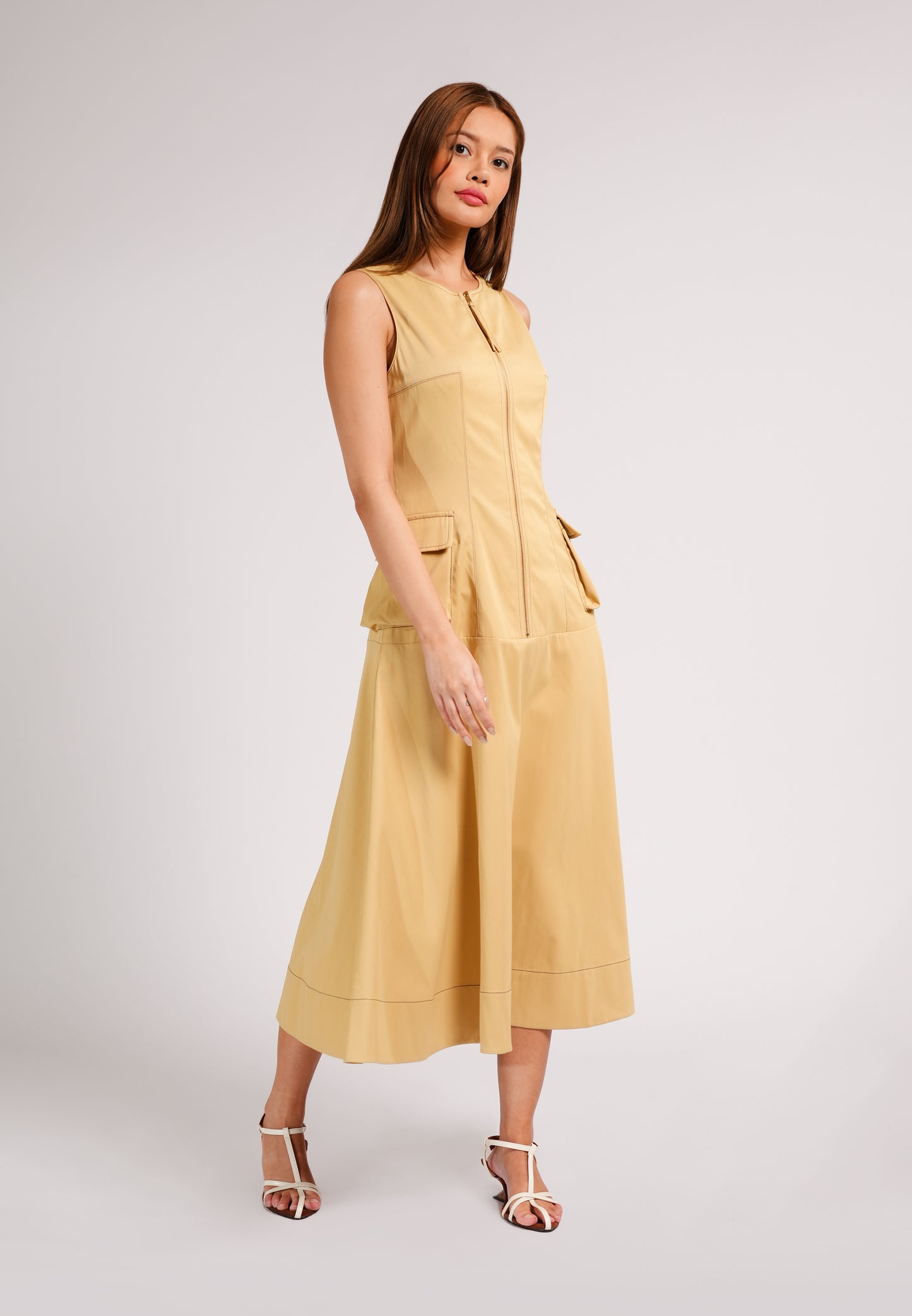 Cara Sleeveless Dress(Mustard)