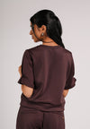 Carie Short Sleeve Top (Choco Brown)