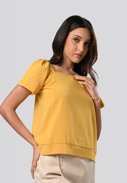 Carsie Short Sleeve Top (Mustard)