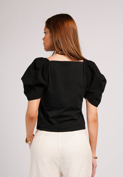 Casper Short Sleeve Top (Black)