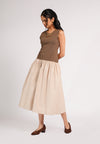 Celia Sleeveless Dress (Brown/Khaki)