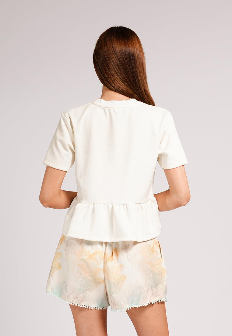 Chabble Short Sleeve Top (Cream)