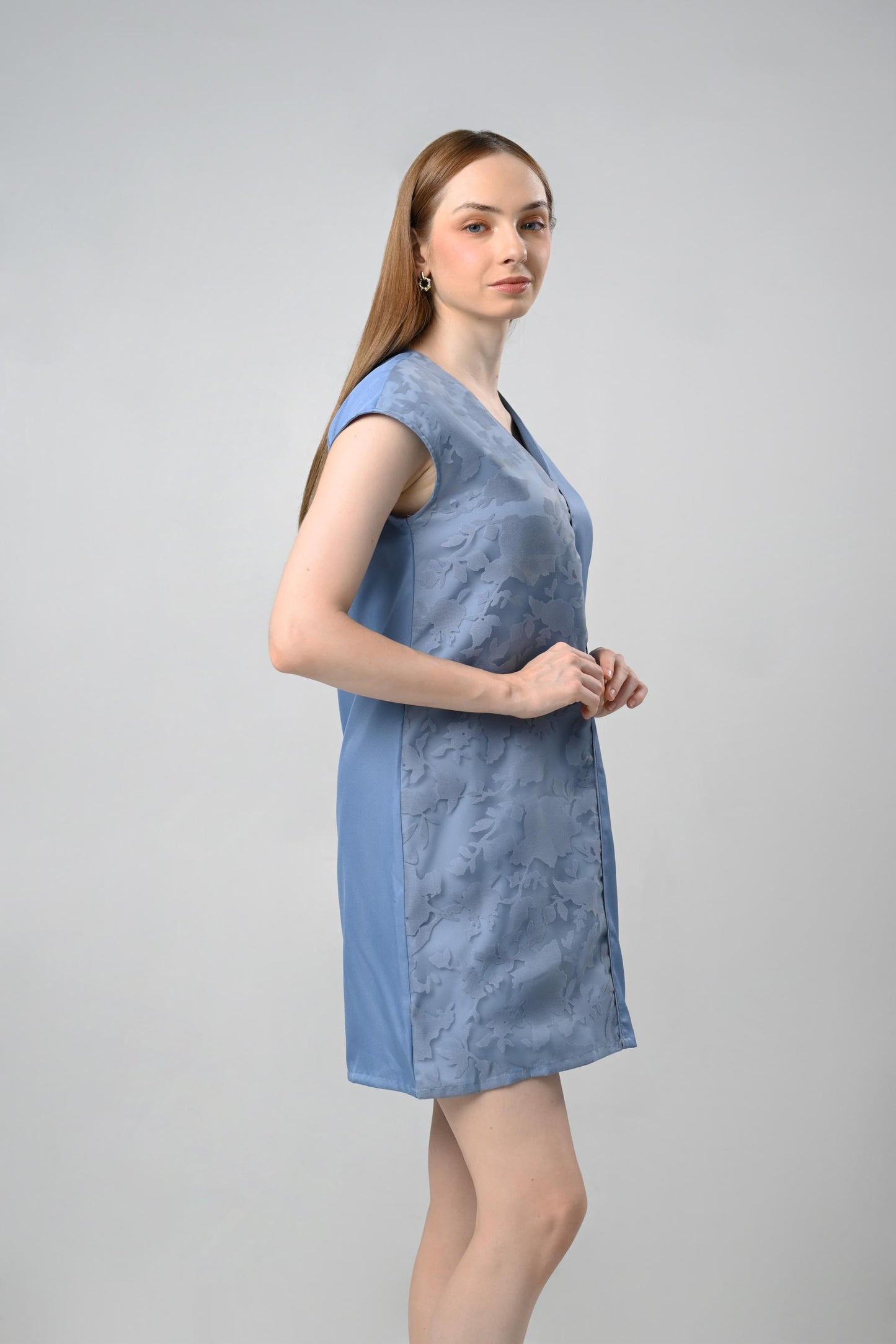 Chamber Short Sleeve Dress (Blue)