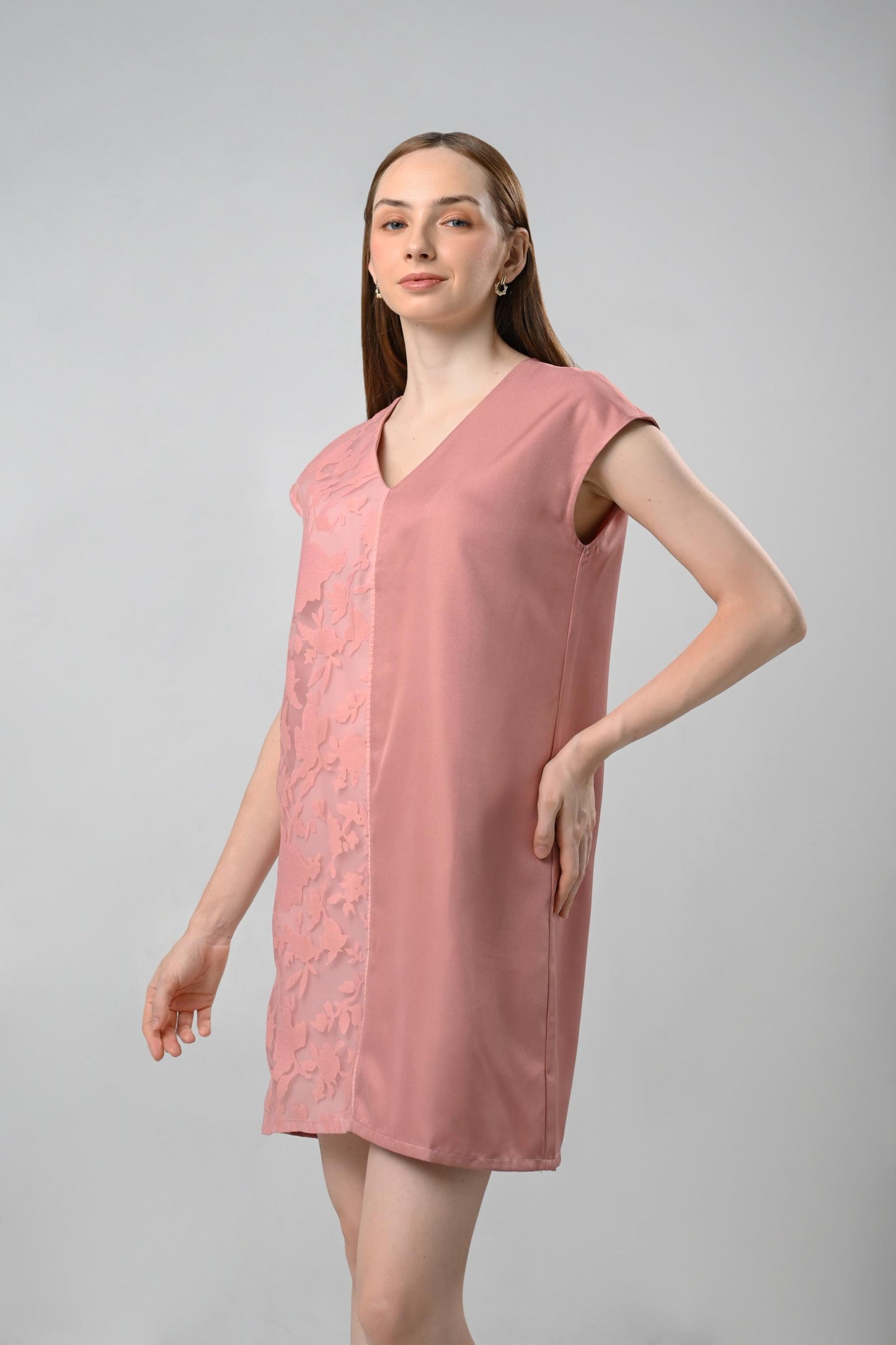 Chamber Short Sleeve Dress (Pink)