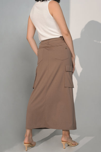 Chandler Maxi Skirt (Brown)