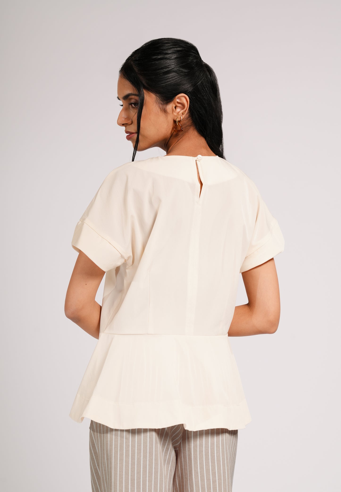 Chey Short Sleeve Top (Cream)