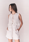 White Code Claude Sleeveless Playsuit (Off-white)