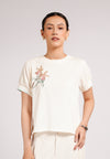 Clayd Short Sleeve Top (Spot Print Offwhite)