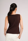 Clique Sleeveless Top (Dark Brown)