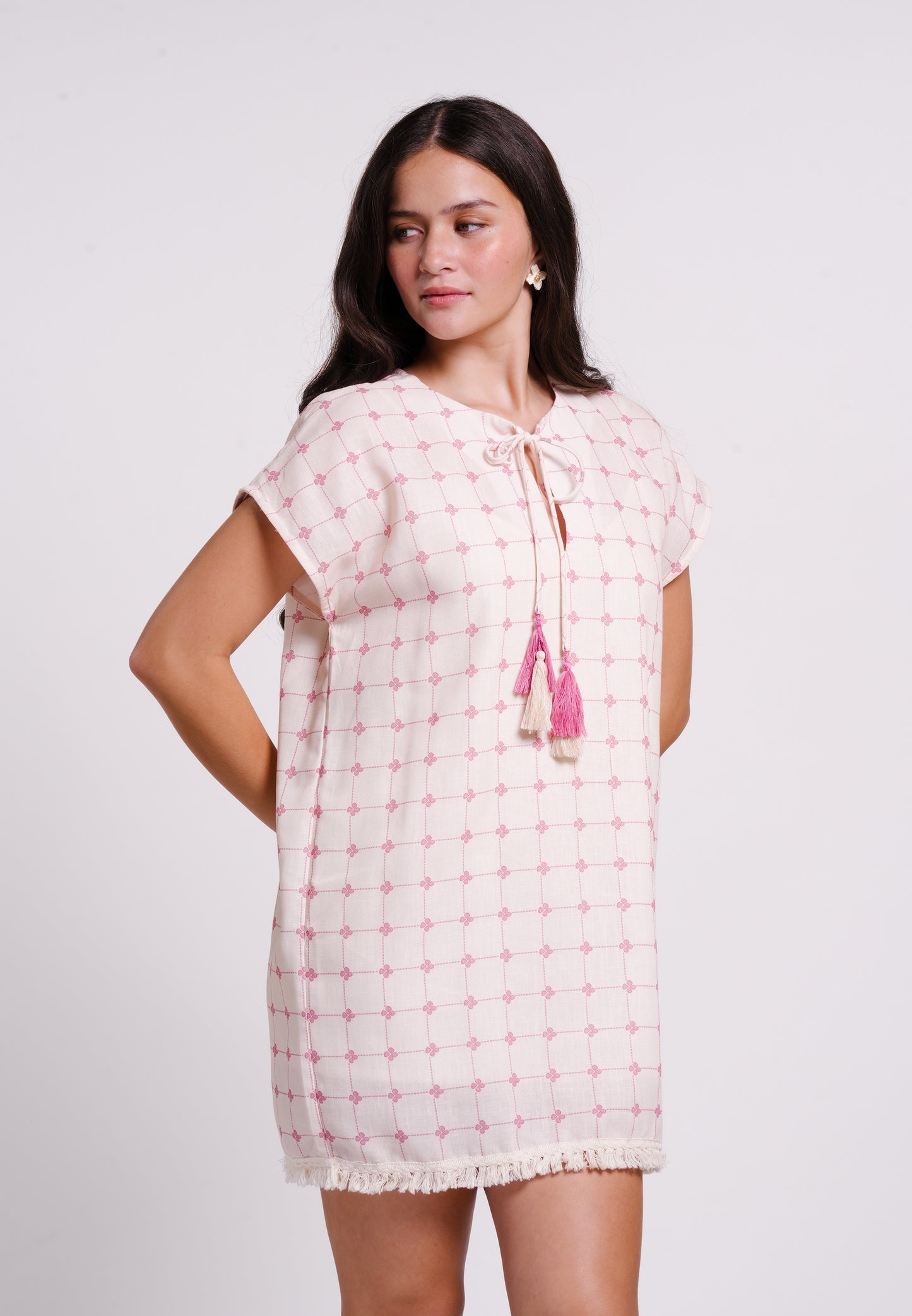 Archetype Summer Essentials Clover Extended Sleeve Dress W/ Inner (Printed Pink)