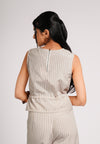 Cohen Sleeveless Top (Striped Beige)