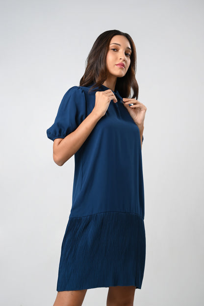 Corah Short Sleeve Dress (Teal blue)